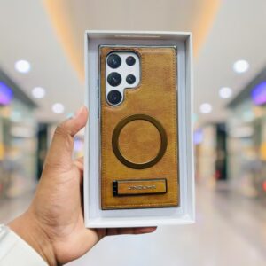 JINDUK Magsafe Stand Lather Case For Galaxy Ultra Series