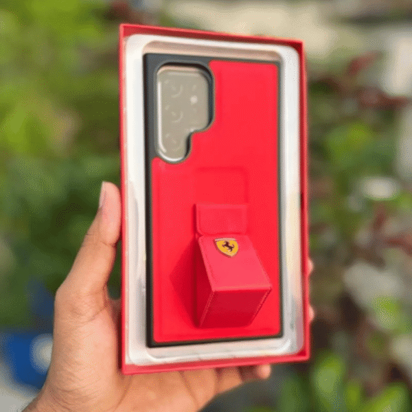 Ferarri Design Leather Case With Backstand Red