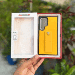 Ferarri Design Leather Case With Backstand Yellow
