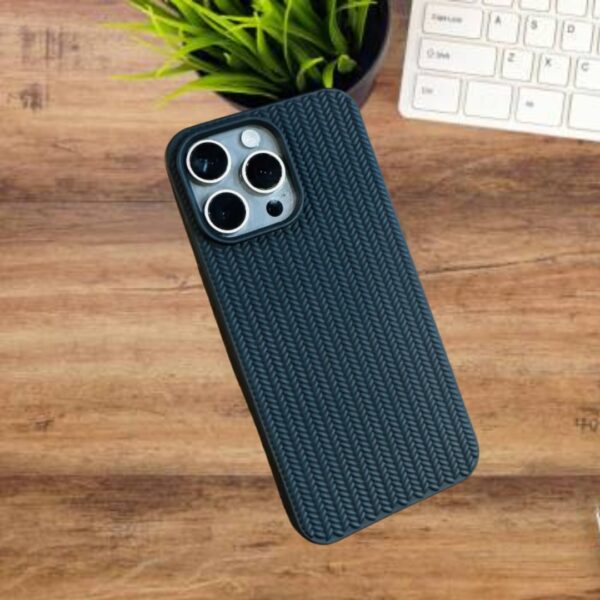 Suitable Solid Color Knitted Soft Premium iPhone Case Titanium Black