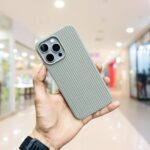 Suitable Solid Color Knitted Soft Premium iPhone Case Titanium Gray