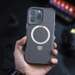 Carbon MagSafe Case With Metal Kickstand For iPhone