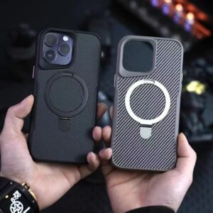 Carbon MagSafe Case With Metal Kickstand For iPhone 2
