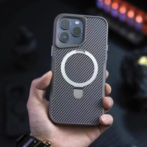 Carbon MagSafe Case With Metal Kickstand For iPhone