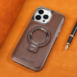 RIMBMAX MagSafe Metal Stand iPhone Case Chocolate