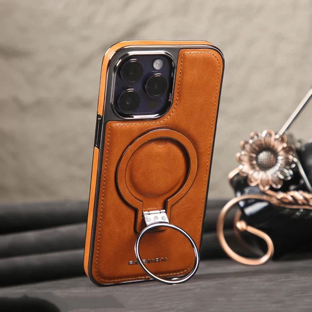  RMBMAX Premium Super Finish Leather Magsafe Stand iPhone Case